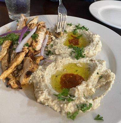 Chicken Shawarma with two Sides of Baba Ganoush