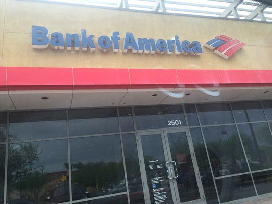 Bank of America front.  Located at 2501 W. Happy Valley Rd.