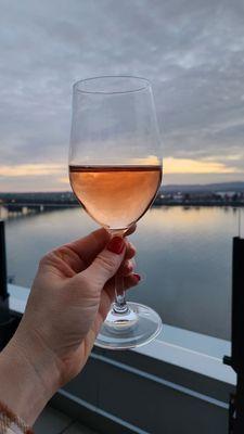 Wine with a sunset view