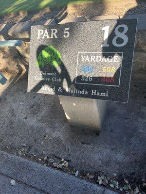 Yardage markers cleaned up