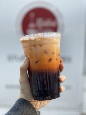 Delicious Thai Tea extra Boba from Stuffed Crepe