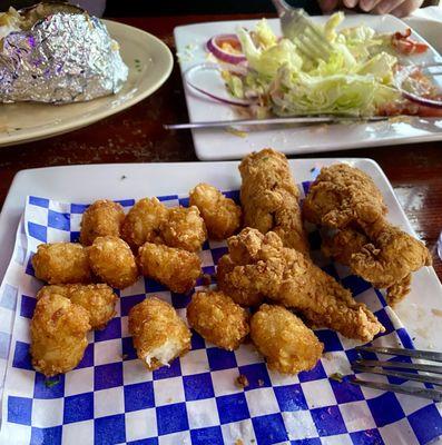 Chicken tenders and tots