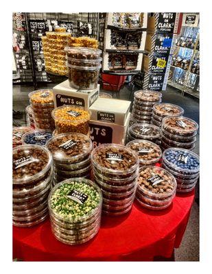 Inside Nuts on Clark . Wrigleyville . Chicagos Famous Gourmet Nuts & Popcorn. Chocolate Cover Nuts .Popcorn Mixes. Party Snacks etc.Cool!