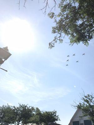 Wouldn't be a parade without a fly over!