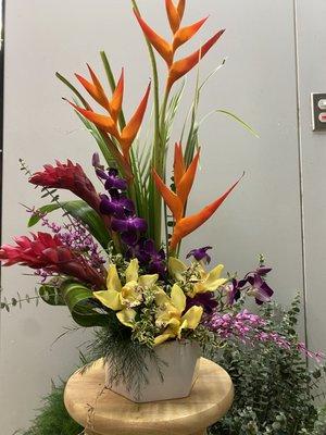 Tropical Arrangement 'Limited availability' by Coram Florist