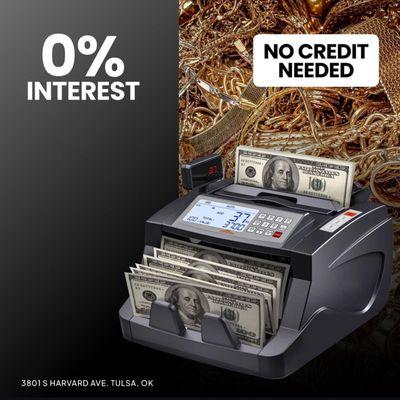 Get a loan on your collaterals for 0% interest and no credit needed!