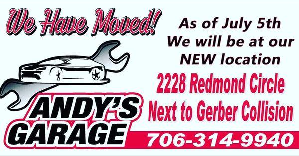 As of July 5th 2022 Our New location will be at 2228 Redmond Circle Rome Ga 30165.