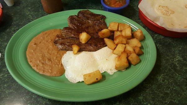 Steak and egg plate