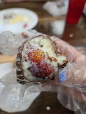 My chocolate covered (I got 2!) The coconut was a surprise, but the berries were very old and acidic