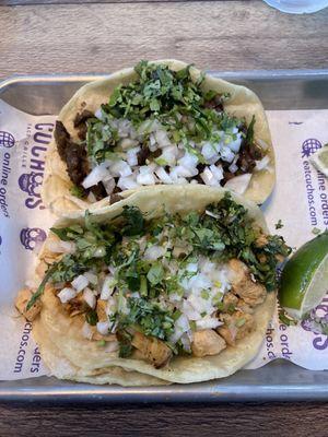 Street Tacos: Top is beef Bottom is chicken