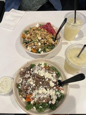 Harvest Bowl and Greek Souvlaki w/lamb