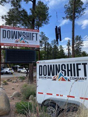 Downshift Brewing Co. Riverside front entrance and signage