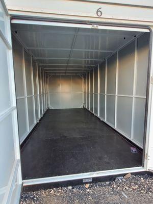 Brand New Pod-style unit. Dust/Bug/Water Resistant, Double-Swing Doors with rubber seal. Steel walls. Drive-up accessible.