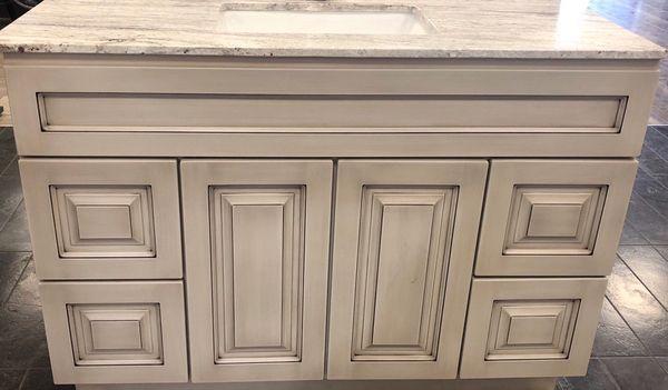 New Finish- Lancaster Antique White Vanity