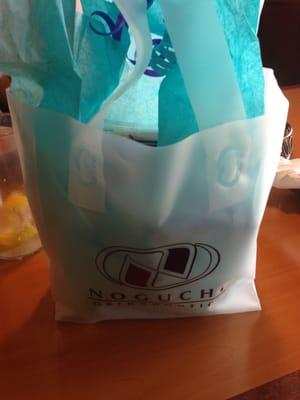 Got a gift bag after having my braces removed!! (: cant stop smiling with my straight teeth