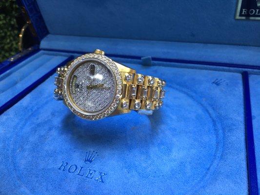 Rolex President Arabian 18k Yellow Gold Full Diamonds Vs Diamonds for sale $27,500