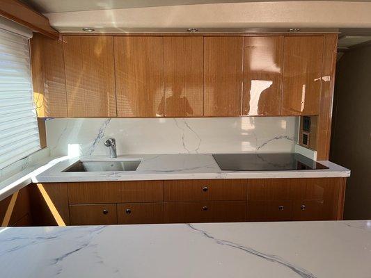 Brighten up the galley with some new white counters