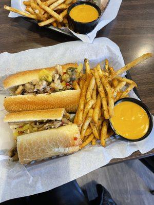 Chicken Green Chile Philly with SKINNY Krabby fries