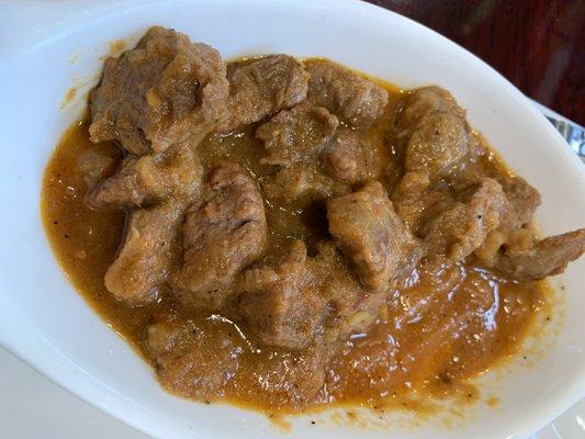 The meat portion of Qurma Palow