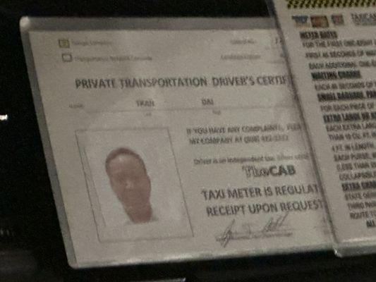 Driver certificate