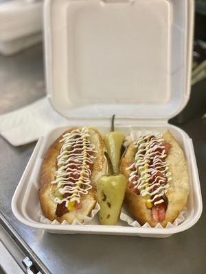 Sonoran hotdogs with Chile gueritos