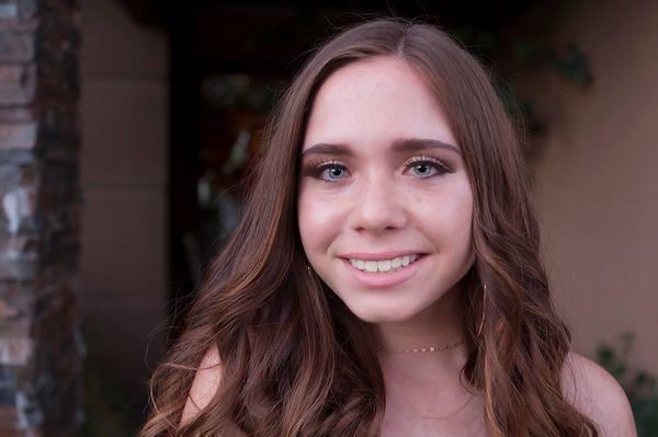 Closeup of this lovely young lady's Homecoming Makeup.