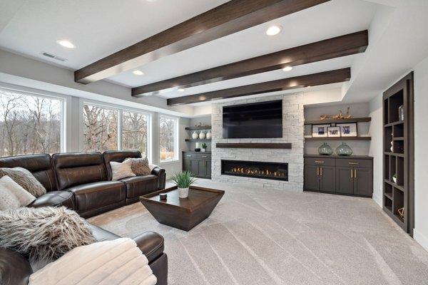 Transitional Basement Finish | Living Area | FBC Remodel