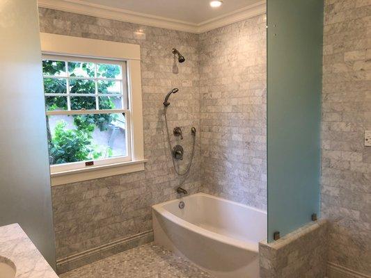 Upstairs bathroom tub.