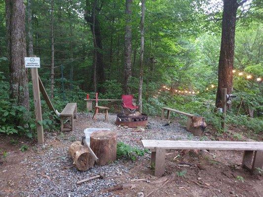 Fire  pit and designated smoking area