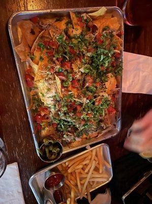 Texas sized nachos and fries