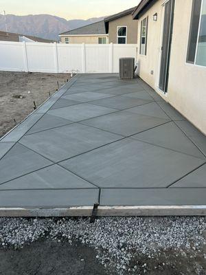 Natural gray concrete with diamonds cut. Diamonds are 6.5' by 6.5'