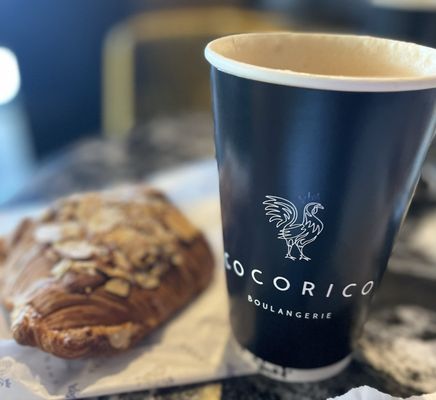 Almond croissant with Hazelnut Latte