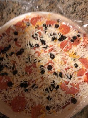 Added my own toppings, before there were less than 8 pepperonis.