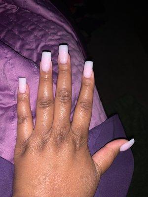 Fresh ombre full set really square.