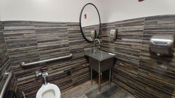 Large, clean restroom.