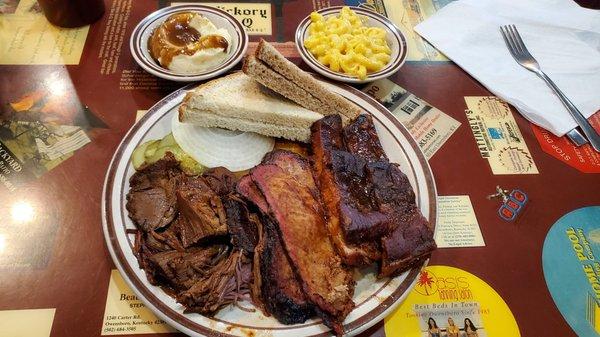 My three meat combo: mutton, brisket, and pork ribs. I liked the mutton and ribs the best.