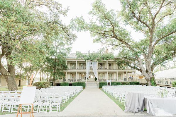 Wedding setup for Heron Pointe at The Wharf in Orange Beach, AL.