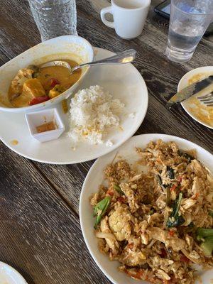 Pumpkin Curry & Spicy Basil Fried Rice w/ chicken