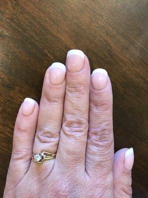 Gel dipped French manicure.