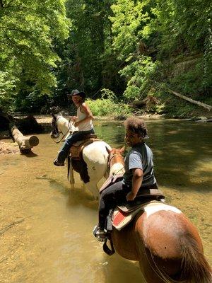 Wading in the creek