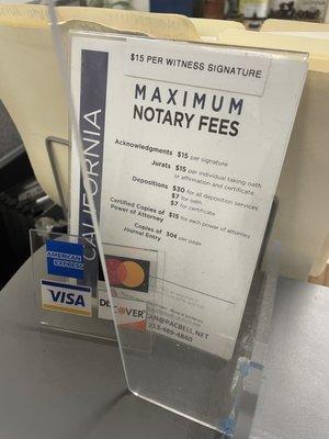 Notary fees from June 2023