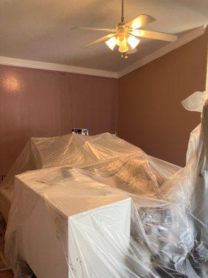 Covering up & prepping every room