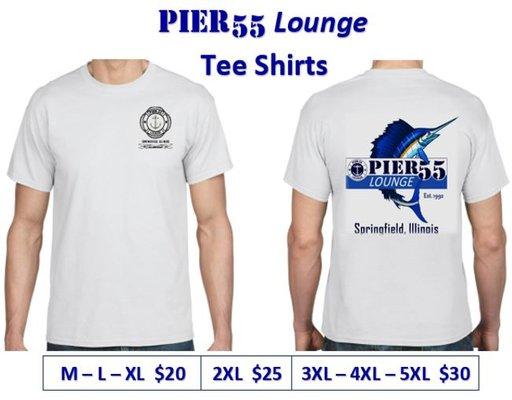 Gildan DryBlend tee shirts. 50cottn/50poly moisture-wicking. Lifesaver logo on left front chest with full sailfish logo on back.