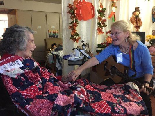 Music therapy is one of the unique offerings that we're proud to have as part of our hospice program