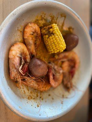 Shrimp potatoes corn