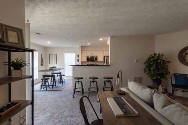 living room of our 2bd/2ba Kettering (1100sq ft) floor plan