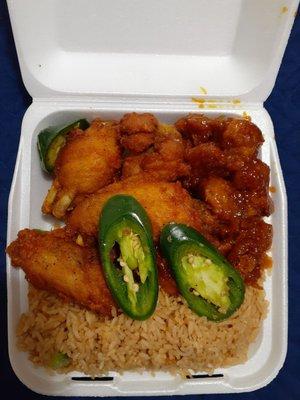 Fried Rice, Orange Chicken and Pepper Chicken ...(My go-to combination)