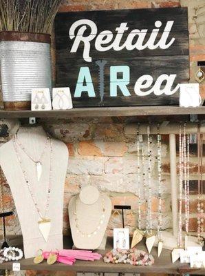 Shop our retail section, featuring local artists and artisans! Curated collection of home decor, jewelry, candles, and more!