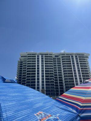 Condo view from beach