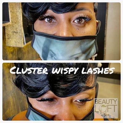 Cluster wispy mink lashes